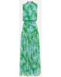 Diane von Furstenberg - Menon Printed Draped Maxi Dress - Lyst