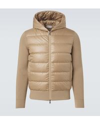 Moncler - Tricot Down-Paneled Virgin Wool Cardigan - Lyst