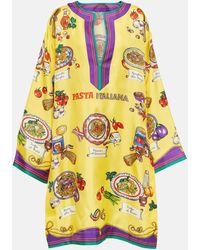 Dolce & Gabbana Caftan en sarga de seda estampado - Multicolor
