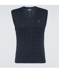Polo Ralph Lauren - Cable-knit Cotton Sweater Vest - Lyst