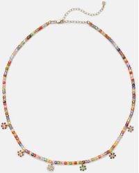 Sydney Evan - Evil Eye 14kt Gold Beaded Necklace With Diamonds - Lyst
