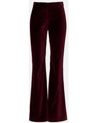 Etro - Mid-Rise Cotton Velvet Flared Pants - Lyst