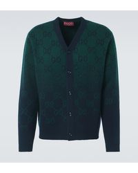 Gucci - Gg Wool Jacquard Cardigan - Lyst