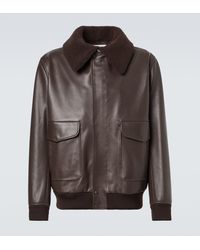 Gabriela Hearst - Shearling-Trimmed Leather Bomber Jacket - Lyst