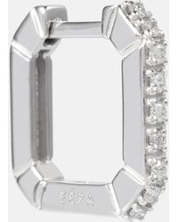 Eera Pendiente unico Mini de oro blanco de 18 ct con diamantes