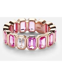 SHAY - 18Kt Rose Ring With Sapphires And Diamond - Lyst