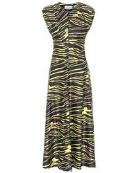 Marine Serre - Bedrucktes Maxikleid Aus Jersey - Lyst