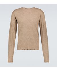 Acne Studios - Distressed Linen-blend Sweater - Lyst