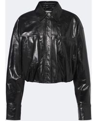 Sportmax - Cropped Leather Jacket - Lyst