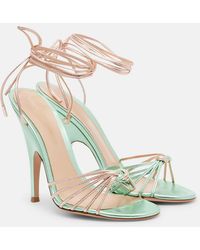 Gianvito Rossi - Metallic Leather Slingback Sandals - Lyst
