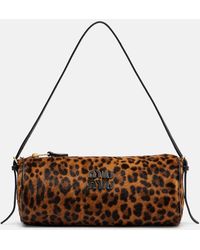 Miu Miu - Leopard-Print Calf Hair Shoulder Bag - Lyst
