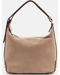 Tod's - Sacca Mini Suede Shoulder Bag - Lyst