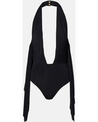 Balmain - Draped Halterneck Swimsuit - Lyst