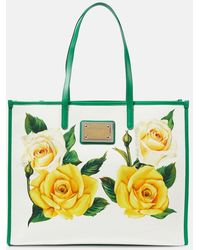 Dolce & Gabbana - Majolica Large Printed Canvas Tote Bag - Lyst