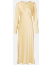 Asceno - Salina Silk Charmeuse Midi Dress - Lyst