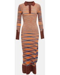 Jacquemus - Robe Midi Zucca Rayee En Coton Melange - Lyst