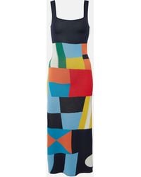 STAUD - Katie Colorblocked Midi Dress - Lyst