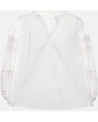 Velvet - Taylor Embroidered Cotton Blouse - Lyst