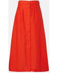 Eres - Amusante Linen Midi Skirt - Lyst