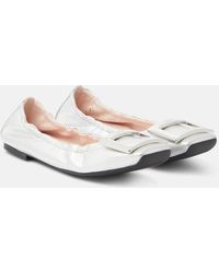Roger Vivier - Ballerinas Viv' Pockette Aus Metallic-Leder - Lyst