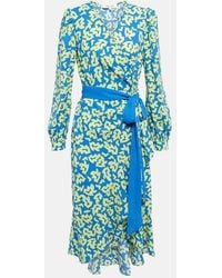 Diane von Furstenberg - Printed Tie-Waist Midi Dress - Lyst