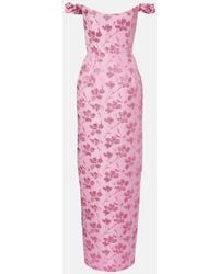 Markarian - Yolanda Floral Off-Shoulder Brocade Gown - Lyst
