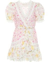 LoveShackFancy Minikleid Belen aus Baumwolle - Mehrfarbig