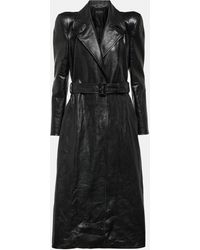 Balenciaga - Leather Trench Coat - Lyst