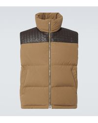 Bottega Veneta - Intrecciato Leather-Panelled Quilted Cotton Down Gilet - Lyst