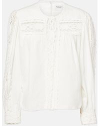 Isabel Marant - Valmira Embroidered Linen And Cotton Top - Lyst