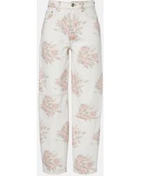 Ganni - Jean Ample Stary A Fleurs - Lyst