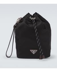 Prada - Speedrock Re-Nylon Leather-Trimmed Pouch - Lyst
