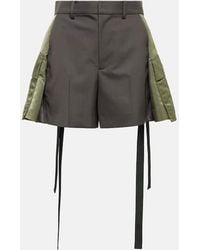 Sacai - Wool-blend And Twill Shorts - Lyst