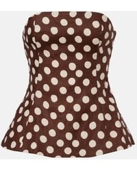 Faithfull the Brand - Petro Polka-Dot Strapless Linen Top - Lyst