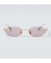 Miu Miu - Logo Oval Sunglasses - Lyst