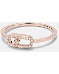 Messika - Move Uno 18Kt Rose Ring With Diamonds - Lyst