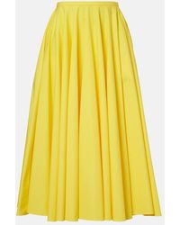 Givenchy - Pleated Cotton Midi Skirt - Lyst