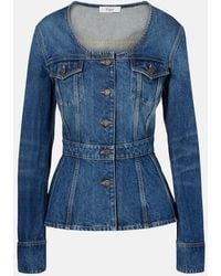 Chloé - Peplum Denim Jacket - Lyst