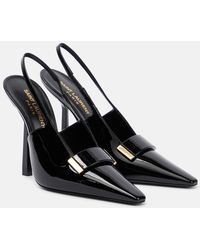 Saint Laurent - Pumps slingback Aston 115 in vernice - Lyst