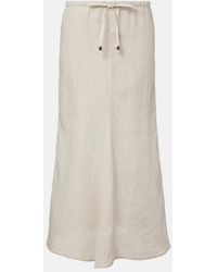 Brunello Cucinelli - Monili Linen Maxi Skirt - Lyst