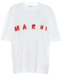 Marni Bedrucktes T-Shirt aus Baumwolle - Weiß