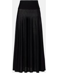 Alaïa - Virgin Wool Maxi Skirt - Lyst