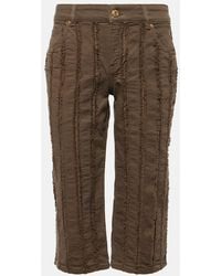 Blumarine - Low-Rise Cotton-Blend Cropped Pants - Lyst