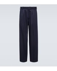 KENZO - Pinstripe Cotton And Linen Pants - Lyst