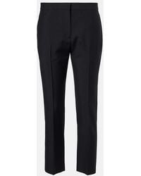 McQueen - Wool And Mohair Cropped Straight Pants - Lyst