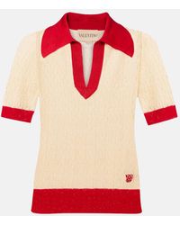 Valentino - Polopullover Aus Einem Leinengemisch - Lyst