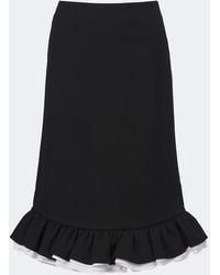 ShuShu/Tong - Ruffled Wool And Silk Midi Skirt - Lyst
