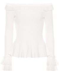 Jonathan Simkhai Ruffled Off-the-shoulder Top - White