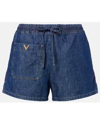 Valentino - Vgold Denim Shorts - Lyst