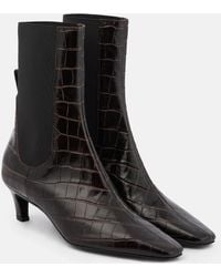 Totême - Croc-effect Leather Ankle Boots - Lyst